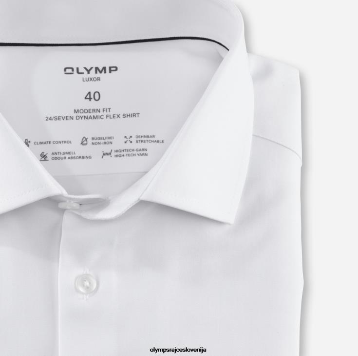 OLYMP oblačila 2DD6J1008 luxor 24/seven modern fit, poslovna srajca, global kent, bela - Image 2