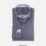 OLYMP oblačila 2DD6J102 št. six super slim, poslovna srajca, moderni kent, marine