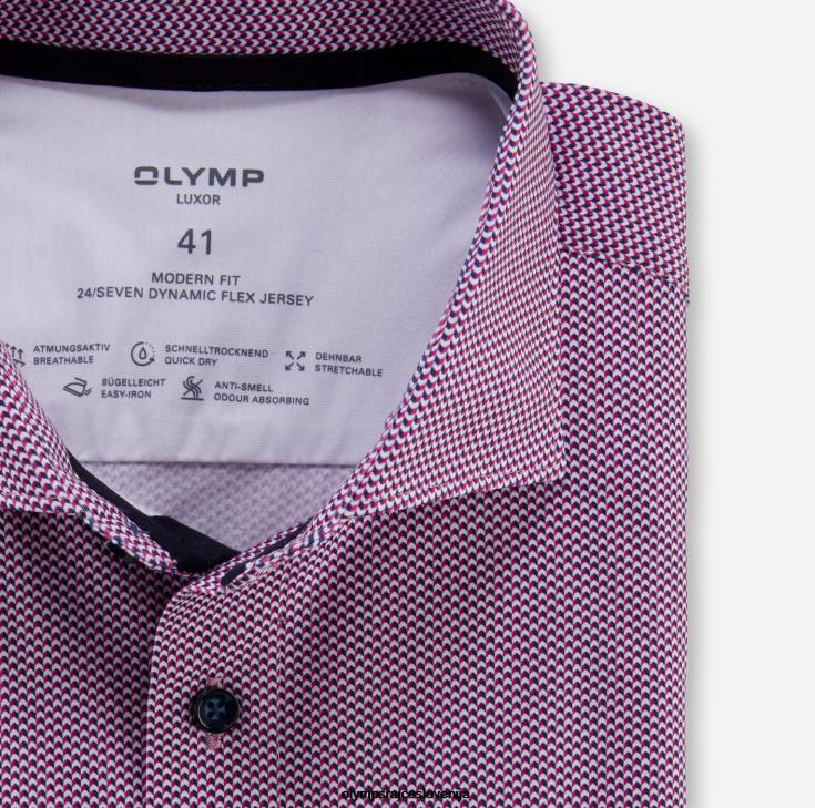 OLYMP oblačila 2DD6J1043 luxor 24/7 modern fit, poslovna srajca, kent, fuksija - Image 2