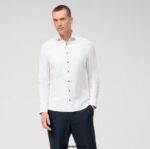 OLYMP oblačila 2DD6J104 št. six 24/seven super slim, poslovna srajca, moderen kent, bela