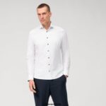 OLYMP oblačila 2DD6J104 št. six 24/seven super slim, poslovna srajca, moderen kent, bela
