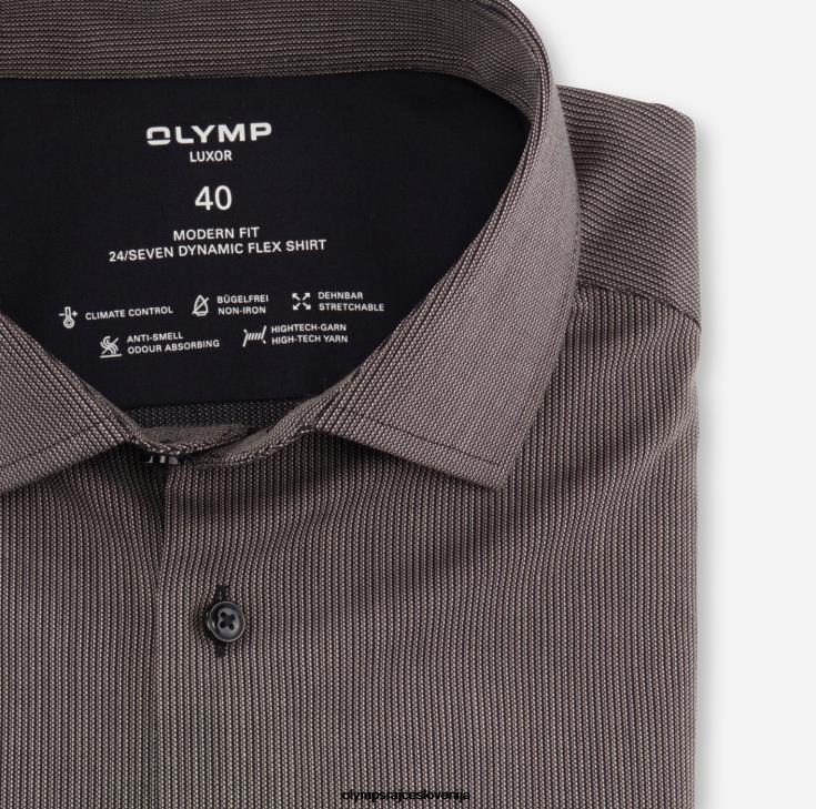 OLYMP oblačila 2DD6J1071 luxor 24/7 modern fit, poslovna srajca, global kent, taupe - Image 2