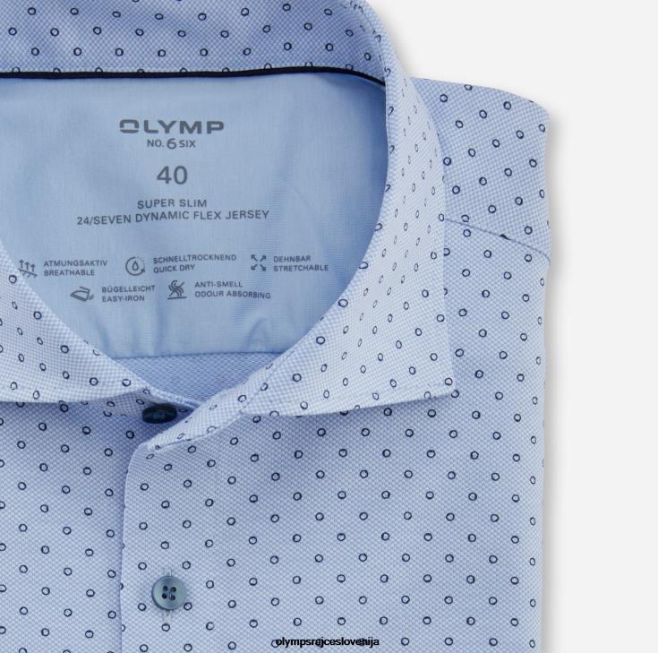 OLYMP oblačila 2DD6J142 št. six 24/7 super slim, poslovna srajca, kent, modra - Image 2