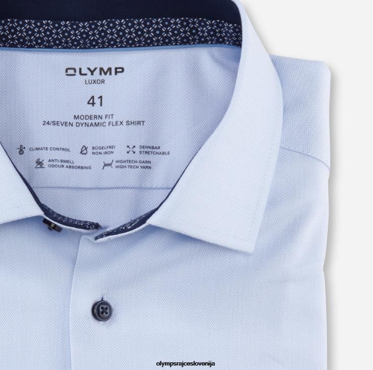 OLYMP oblačila 2DD6J1457 luxor 24/7 moderen kroj, poslovna srajca, ekstra kratek rokav, global kent, modra - Image 2