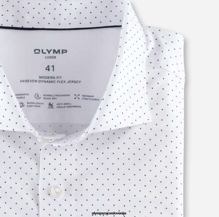OLYMP oblačila 2DD6J1470 luxor 24/7 modern fit, poslovna srajca, ekstra kratek rokav, kent, bela - Image 2