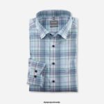 OLYMP oblačila 2DD6J1567 luxor comfort fit, poslovna srajca, pod gumbi, aqua