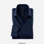 OLYMP oblačila 2DD6J157 št. six super slim, poslovna srajca, royal kent, marine
