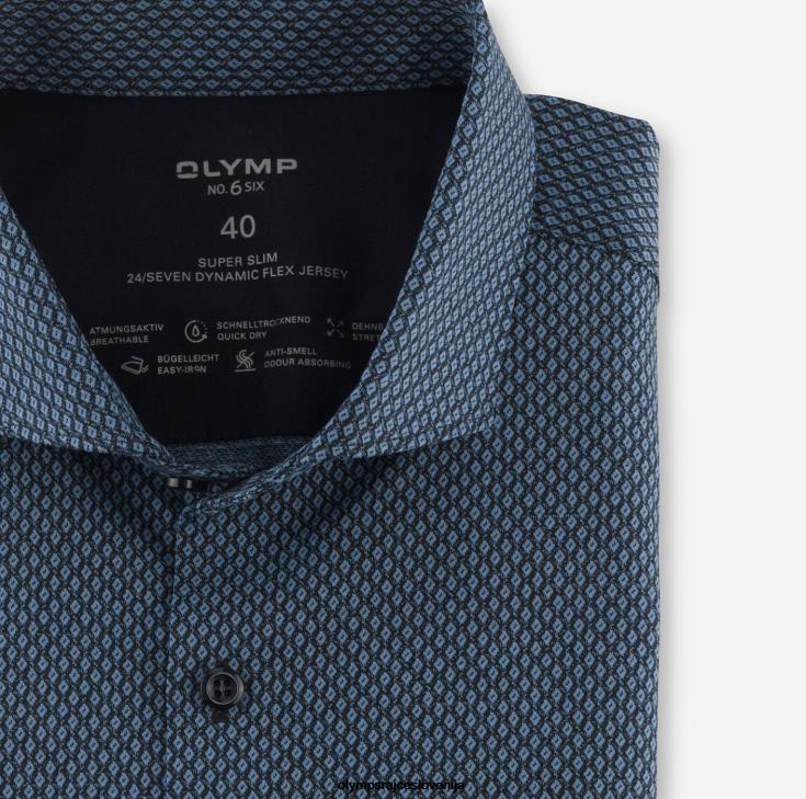 OLYMP oblačila 2DD6J169 št. six 24/7 super slim, poslovna srajca, z izrezom, modra - Image 2