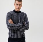 OLYMP oblačila 2DD6J1844 level five pletenina, ki se prilega telesu, pulover s stoječim ovratnikom, siva