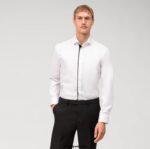 OLYMP oblačila 2DD6J186 št. six super slim, poslovna srajca, moderen kent, bela