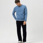 OLYMP oblačila 2DD6J1913 sweat modern fit, dimljeno modra - Image 2