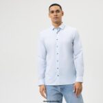 OLYMP oblačila 2DD6J191 št. six 24/7 super slim, poslovna srajca, moderna kent, modra