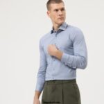 OLYMP oblačila 2DD6J192 št. six 24/7 super slim, poslovna srajca, moderna kent, modra