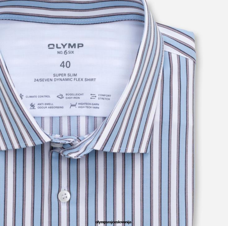 OLYMP oblačila 2DD6J197 št. six 24/seven super slim, poslovna srajca, modern kent, rjava - Image 2