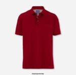 OLYMP oblačila 2DD6J2071 casual modern fit, polo, temno rdeča