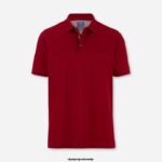 OLYMP oblačila 2DD6J2071 casual modern fit, polo, temno rdeča