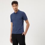 OLYMP oblačila 2DD6J2158 ležerno oprijeto telo pete stopnje, polo, indigo