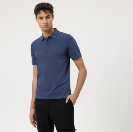 OLYMP oblačila 2DD6J2158 ležerno oprijeto telo pete stopnje, polo, indigo
