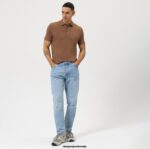 OLYMP oblačila 2DD6J2161 ležerno oprijeto telo pete stopnje, polo, rjava - Image 2