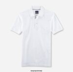 OLYMP oblačila 2DD6J2169 casual moderen kroj, polo, bela
