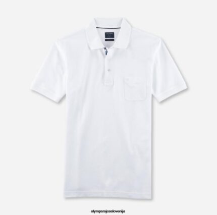 OLYMP oblačila 2DD6J2169 casual moderen kroj, polo, bela