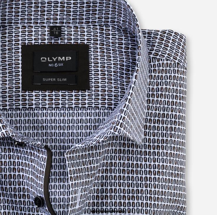 OLYMP oblačila 2DD6J218 št. six super slim, poslovna srajca, modern kent, rjava - Image 2