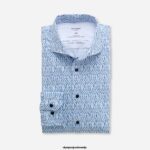 OLYMP oblačila 2DD6J237 št. six 24/7 super slim, poslovna srajca, kent, smoke blue