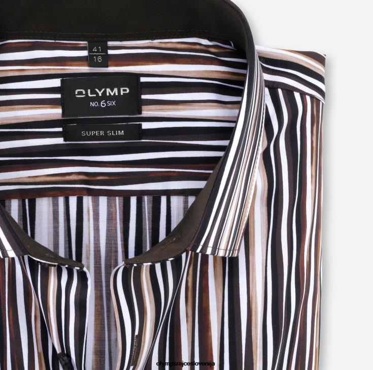 OLYMP oblačila 2DD6J252 št. six super slim, poslovna srajca, modern kent, rjava - Image 2
