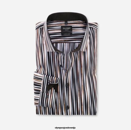 OLYMP oblačila 2DD6J252 št. six super slim, poslovna srajca, modern kent, rjava