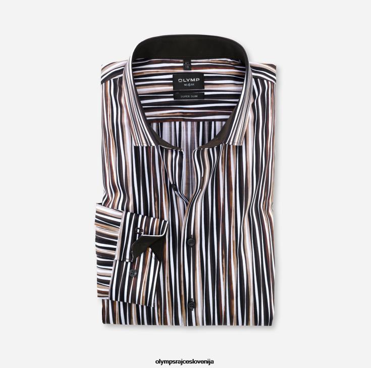 OLYMP oblačila 2DD6J252 št. six super slim, poslovna srajca, modern kent, rjava - Image 1