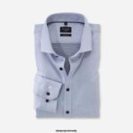OLYMP oblačila 2DD6J255 št. six super slim, poslovna srajca, royal kent, srebrno siva