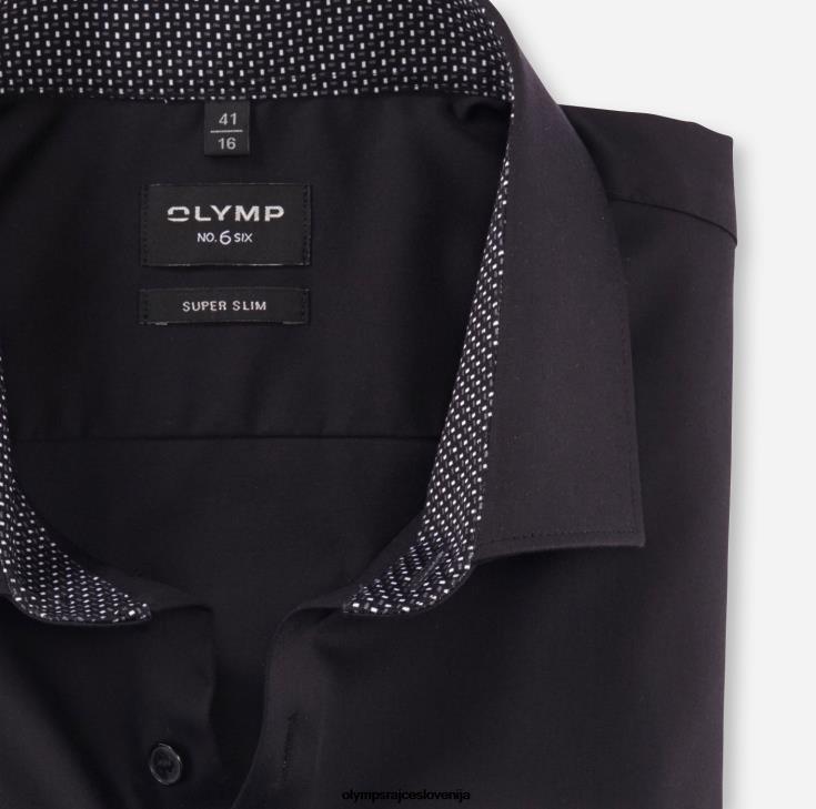 OLYMP oblačila 2DD6J257 št. six super slim, poslovna srajca, moderen kent, črna - Image 2