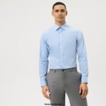 OLYMP oblačila 2DD6J282 št. six super slim, poslovna srajca, pod gumbi, svetlo modra