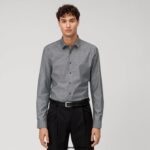 OLYMP oblačila 2DD6J284 št. six super slim, poslovna srajca, urban kent, črna