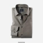 OLYMP oblačila 2DD6J326 št. six super slim, poslovna srajca, dolgi rokavi, extra long, modern kent, rjava