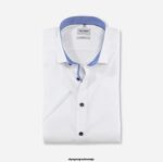 OLYMP oblačila 2DD6J407 level five fit, poslovna srajca, moderen kent, bela