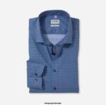 OLYMP oblačila 2DD6J475 body fit pete stopnje, poslovna srajca, moderni kent, marine