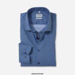 OLYMP oblačila 2DD6J475 body fit pete stopnje, poslovna srajca, moderni kent, marine