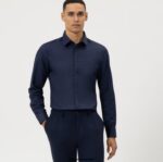 OLYMP oblačila 2DD6J495 level pet body fit, poslovna srajca, new york kent, polnočno modra