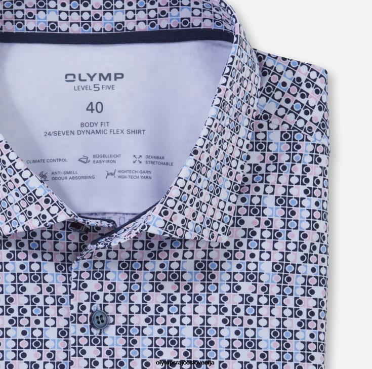OLYMP oblačila 2DD6J561 level five 24/7 body fit, poslovna srajca, moderni kent, rose - Image 2