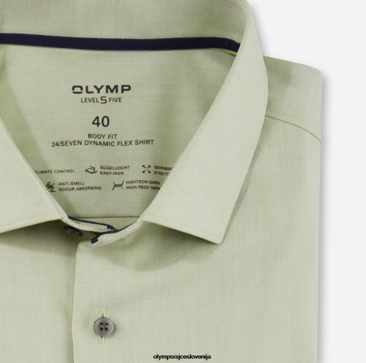 OLYMP oblačila 2DD6J630 level five 24/7 body fit, poslovna srajca, moderni kent, limeta - Image 2