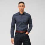 OLYMP oblačila 2DD6J636 level five fit, poslovna srajca, royal kent, marine