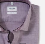 OLYMP oblačila 2DD6J650 level five body fit, poslovna srajca, moderen kent, temno rdeča - Image 2