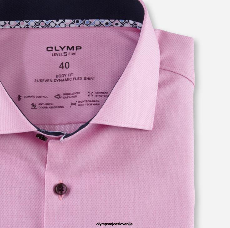 OLYMP oblačila 2DD6J669 level five 24/7 body fit, poslovna srajca, kent, roza - Image 2