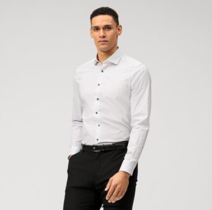 OLYMP oblačila 2DD6J686 level five fit, poslovna srajca, royal kent, bela