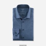 OLYMP oblačila 2DD6J68 št. six 24/7 super slim, poslovna srajca, urban kent, smoke blue