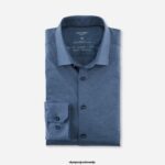 OLYMP oblačila 2DD6J68 št. six 24/7 super slim, poslovna srajca, urban kent, smoke blue