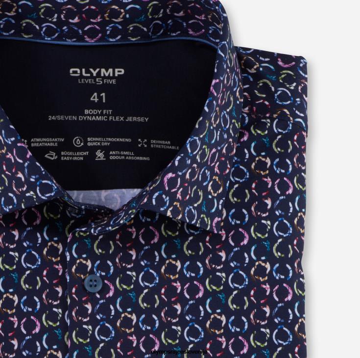 OLYMP oblačila 2DD6J708 stopnja pet 24/7 body fit, poslovna srajca, moderni kent, marine - Image 2