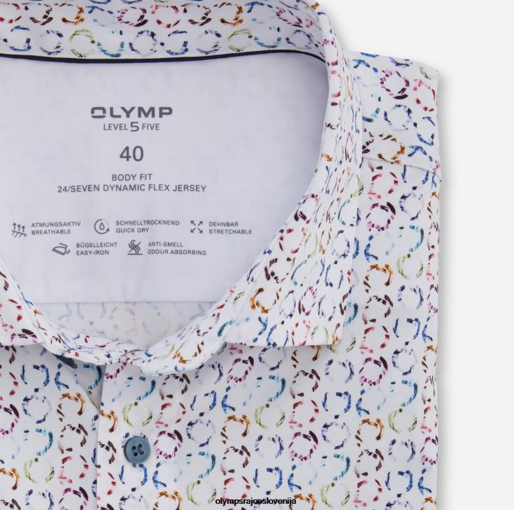 OLYMP oblačila 2DD6J752 level five 24/7 body fit, poslovna srajca, moderen kent, bela - Image 2