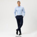 OLYMP oblačila 2DD6J76 št. six super slim, poslovna srajca, urban kent, modra - Image 2